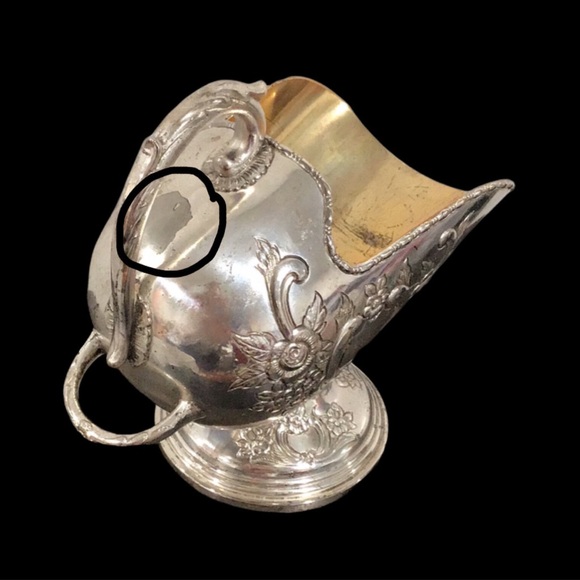 Vintage RAIMOND Pedestal Sugar Scuttle with Scoop, Russian, Silver-plate, Bronze - Picture 5 of 10